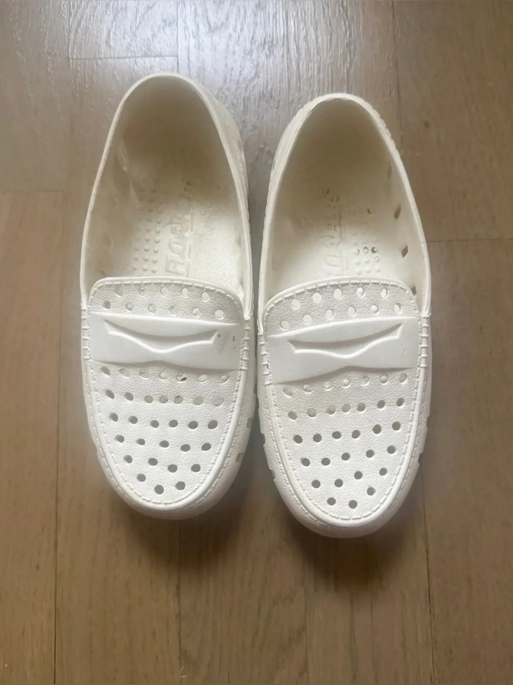 Floafers White Perforated Loafers Toddler Size 12 Slip On Lightweight Shoes